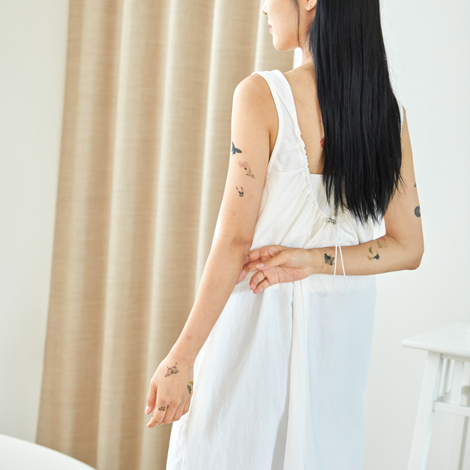 민화 타투 스티커(남계우필 호접도)