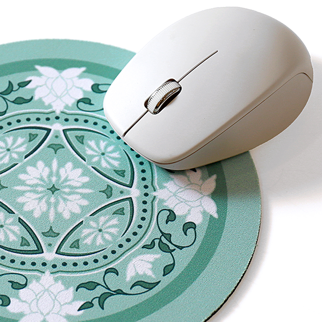 Celadon combined circular mouse pad