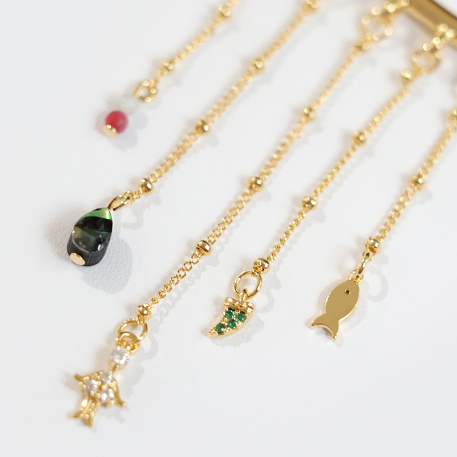 Gold Crown Five Double Melody Necklace